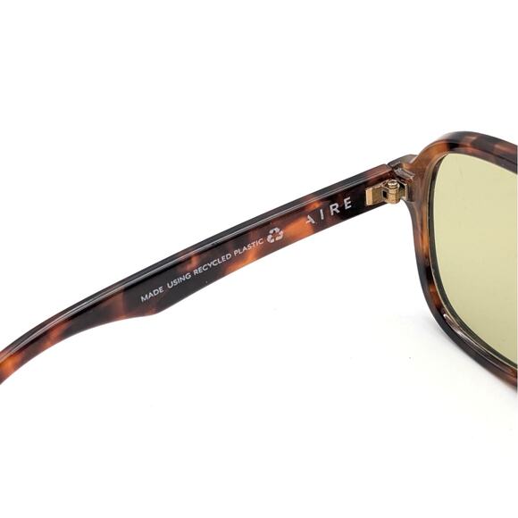 Aire Unisex Whirlpool Aviator Sunglasses Dark Tort Frame/Khaki Tint One Size - Picture 4 of 7